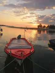 Залез по време на вечерята ни в Керамоти