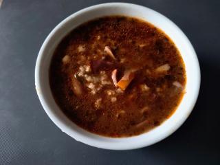 Mushroom soup made from wild mushrooms