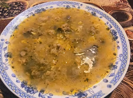 Куркудена чорба с кисело зеле