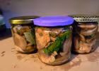 Pickled Saffron Milk Cap Mushrooms (Lactarius deliciosus) in Jars